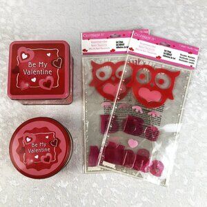 Celebrate It Valentine’s Day Décor: Metal Tins & Reusable Window Gel Clings NWT